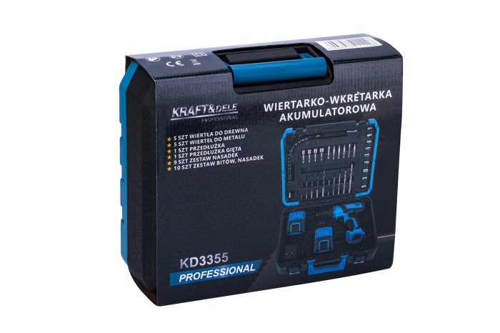 Set masina de gaurit si insurubat cu acumulator si accesorii, 21 V, 2 Ah, Kraft&Dele KD3355 [16]