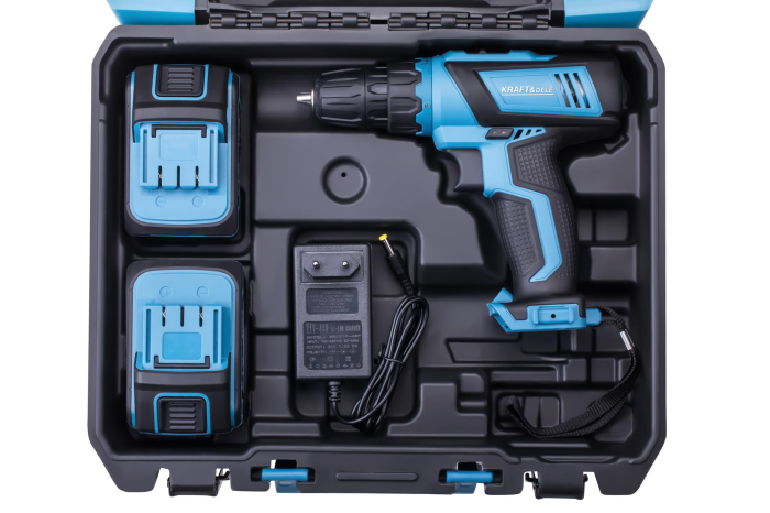 Set masina de gaurit si insurubat cu acumulator si accesorii, 21 V, 2 Ah, Kraft&Dele KD3355 [2]