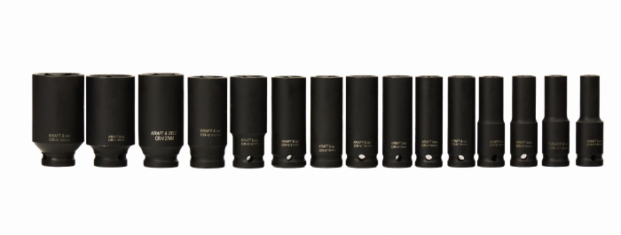 Set tubulare de impact, 1 /2", 10-32 mm, 15 bucati, Kraft&Dele KD11769 [3]