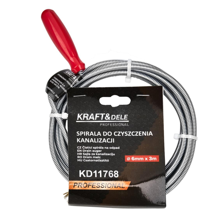 Spirală de canalizare pentru țevi cu perie 6mm x 3m KD11768 [6]