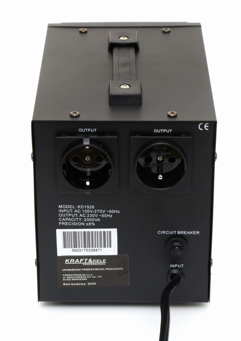 Stabilizator de tensiune 2000VA 230V 150-270V KD1926 KraftDele [6]