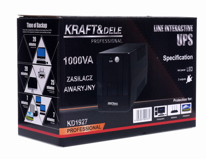 Sursa de curent UPS, Kraft&Dele KD1927, 1000VA LED [9]