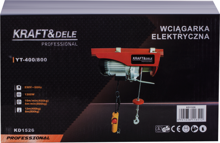 Troliu electric cu cablu 800 kg KD1526 [3]