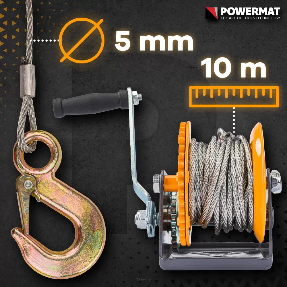 Troliu frânghie manual 1133kg 10m PM-WRC-1133T [2]