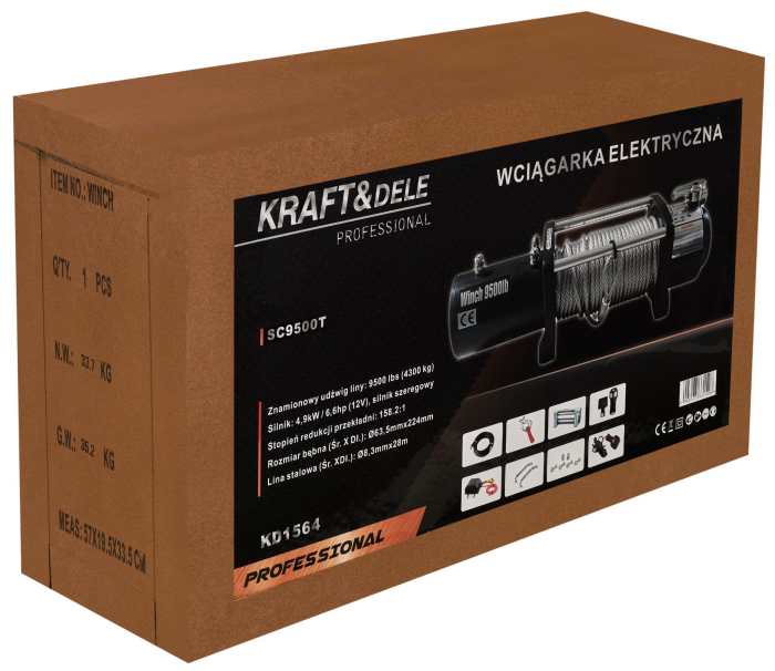 Troliu - KD1564 Troliu electric 9500LBS 12V [12]