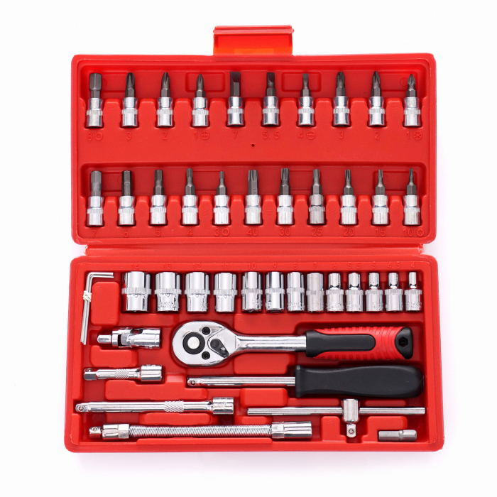 Trusa profesionala scule, Kraft&Dele KD10525, chei tubulare, 46 piese [2]