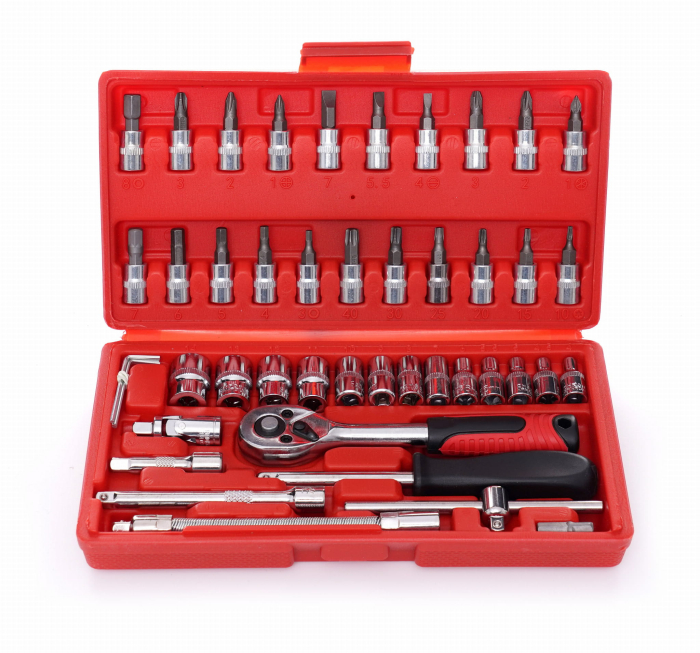 Trusa profesionala scule, Kraft&Dele KD10525, chei tubulare, 46 piese [1]