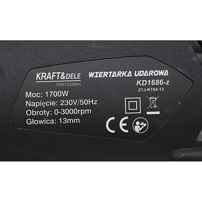 Bormasina Kraft&Dele KD1686-Z, 1700W, 3000RPM, mandrina 13mm [2]