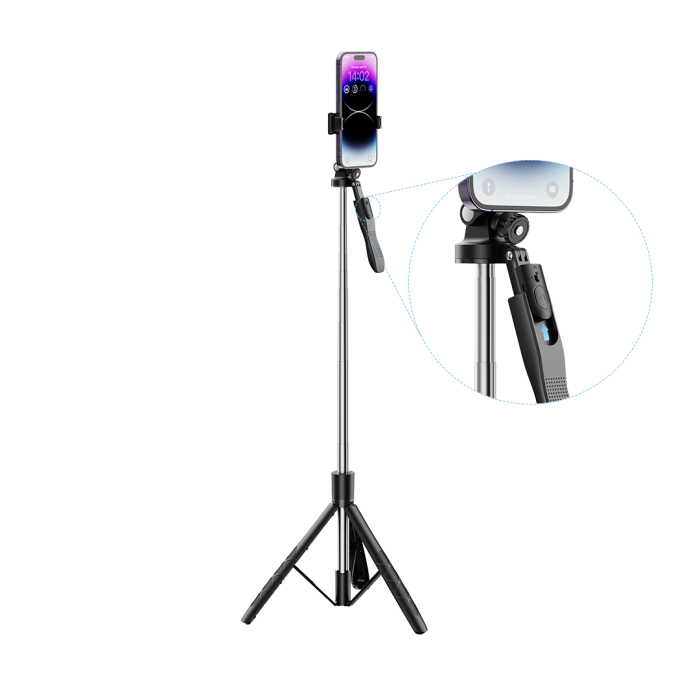 XO selfie stick Bluetooth tripod SS15 black 180cm [4]