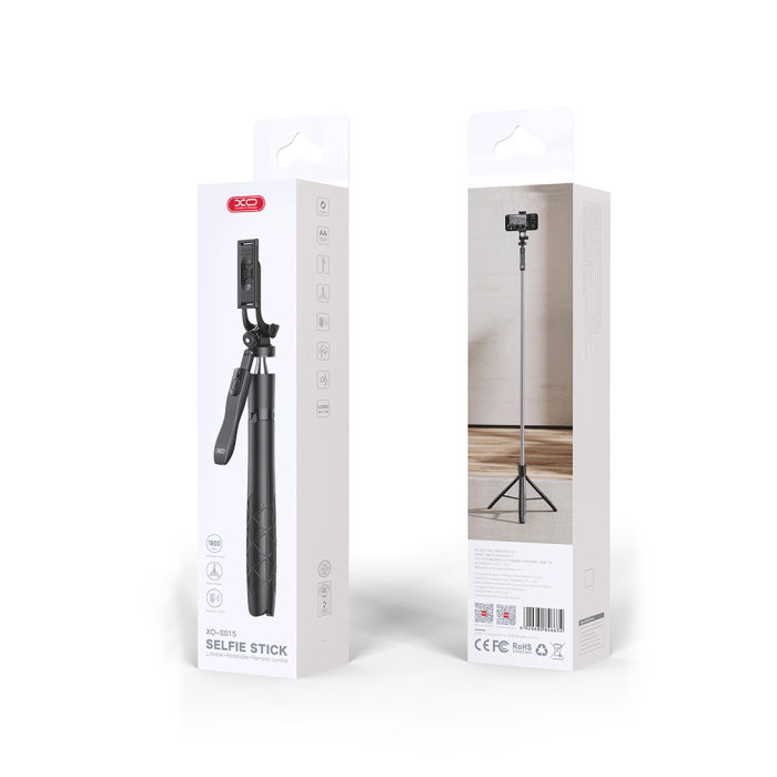 XO selfie stick Bluetooth tripod SS15 black 180cm [3]