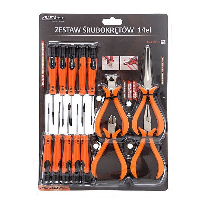 Set surubelnite si clesti diferite modele, 14 elemente, Kraft&Dele KD10894 [2]