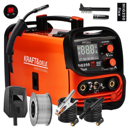 Aparat de sudat - Aparat, invertor sudura MIG MMA 250A sarma flux fara gaz (KD1875)