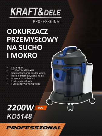 Aspirator umed și uscat cu funcție de spălare 2200W KD5148 [10]