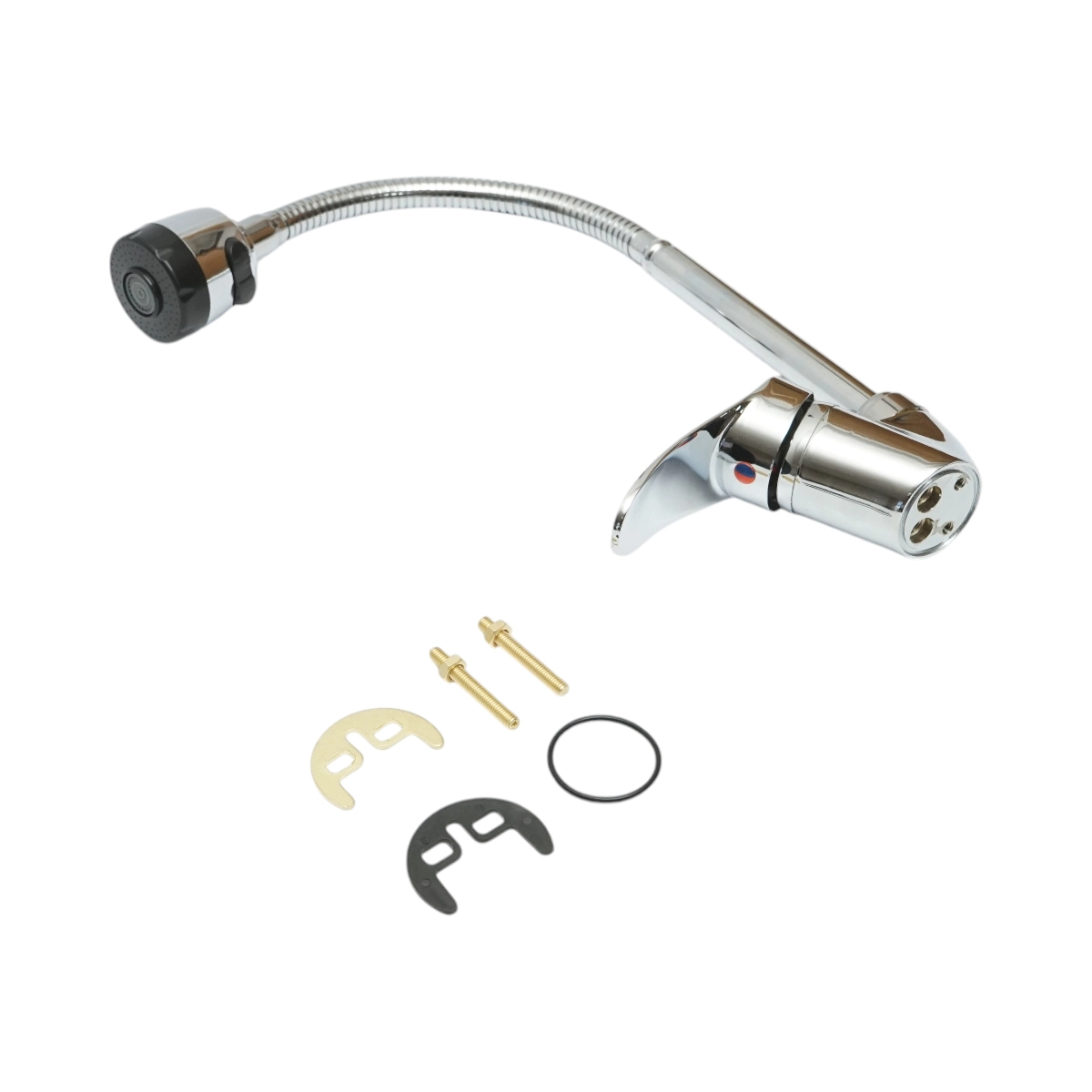 Baterie chiuveta bucatarie cu pipa flexibila, perlator 2 functii, crom lucios Breckner Germany [6]