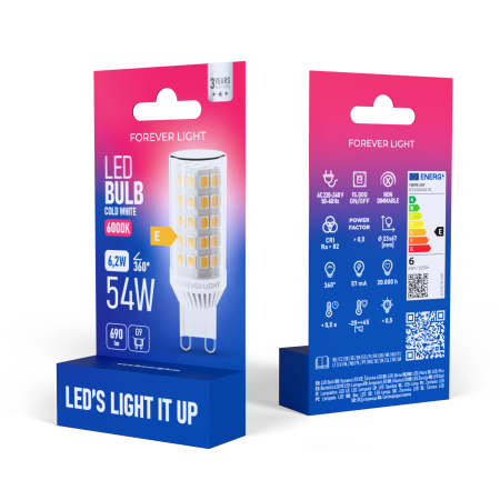 Bec LED Forever Light G9 6.2W 690lm 6000K ceramic clasa E [1]
