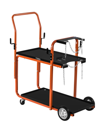 Scule atelier auto - Carucior  pentru aparat sudura  pe roti cu rafturi suport butelie (KD372)