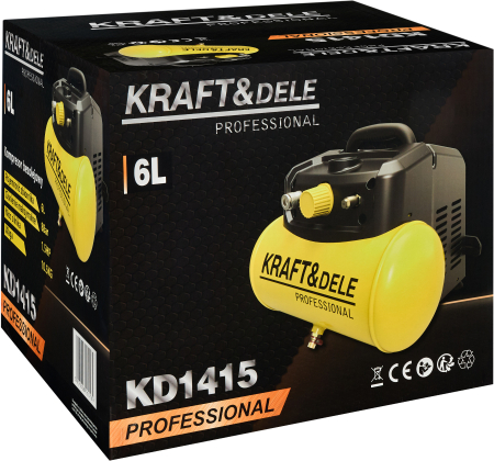 Compresor fara ulei, Kraft&Dele, 6L, 8bar, 1.1kW, 180L/min, KD1415 [11]