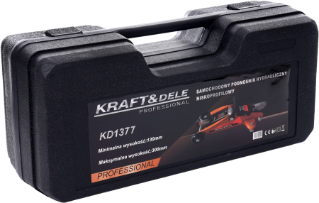 Cric hidraulic, Kraft&Dele KD1377, cu profil scazut, 2 T, 130-300 mm [11]