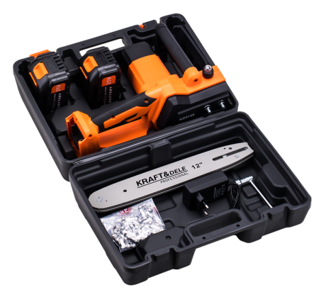 Drujba Fierastrau lant 21 2 baterii acumulator 4ah 2 lame 2 lanturi (KD5125) [1]