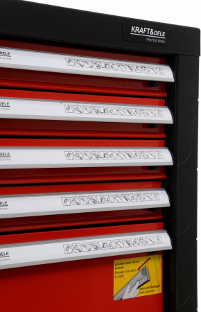 Dulap scule, Kraft&Dele KD361, pe roti, 6 sertare, 263 piese [11]