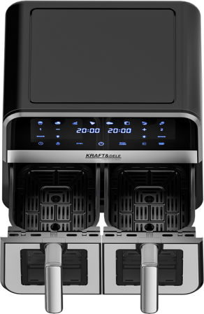 Friteuza fara grasime 9L, 2500W, doua camera 4,5L + LCD, Kraft&Dele, KD4179 [1]