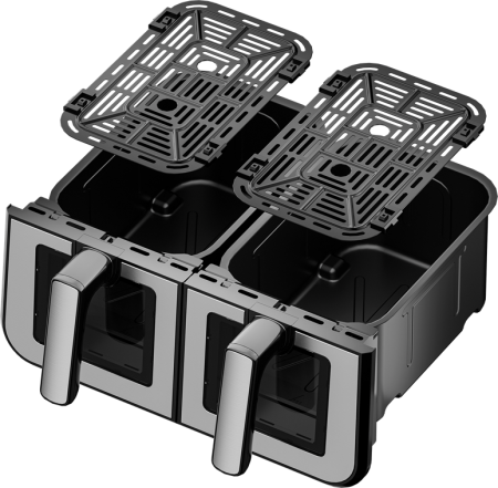 Friteuza fara grasime 9L, 2500W, doua camera 4,5L + LCD, Kraft&Dele, KD4179 [3]