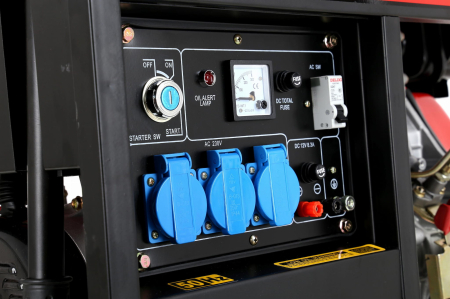 Generator diesel 6500W 12/230V KD122, Pornire electrică cu cheie si pornire manuală [16]