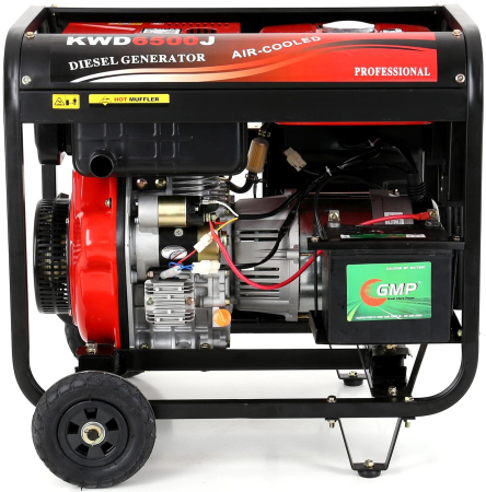 Generator diesel 6500W 12/230V KD122, Pornire electrică cu cheie si pornire manuală [1]