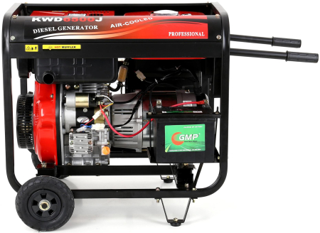 Generator diesel 6500W 12/230V KD122, Pornire electrică cu cheie si pornire manuală [7]