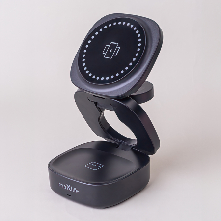Încărcător wireless magnetic Maxlife MXWC-06 15W negru 3 în 1 [2]
