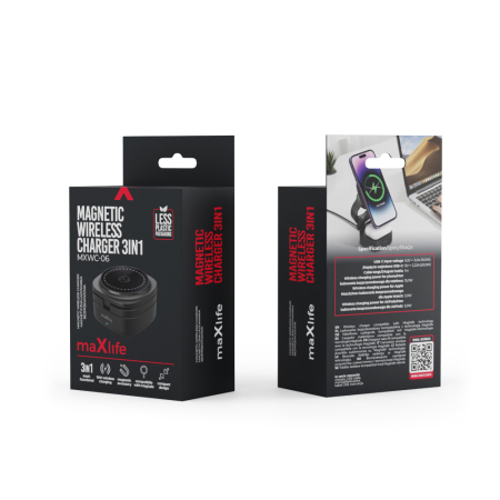 Încărcător wireless magnetic Maxlife MXWC-06 15W negru 3 în 1 [1]