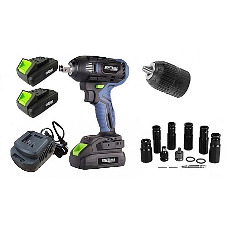 Scule speciale - Pistol cheie cu impact 750Nm masina insurubat 2 baterii 21V 3Ah adaptor filetare chei tubulare acumulator