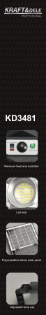 Lampa solara LED cu telecomanda, Kraft&Dele, 1700W, 80000lm, KD3481 [12]