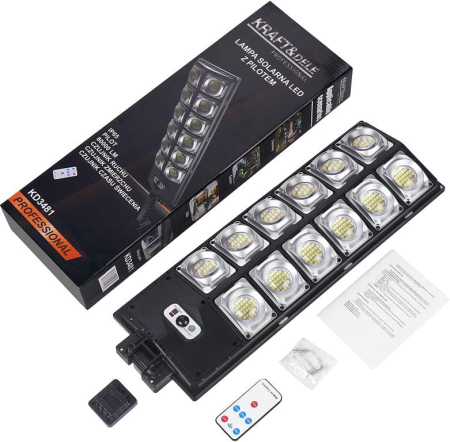 Lampa solara LED cu telecomanda, Kraft&Dele, 1700W, 80000lm, KD3481 [5]