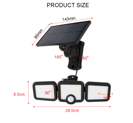 Lampă solară LED Forever Light SUNARI FLS-04 108*SMD PIR 10W 800lm 6000K 2400mAh Li-Ion [4]