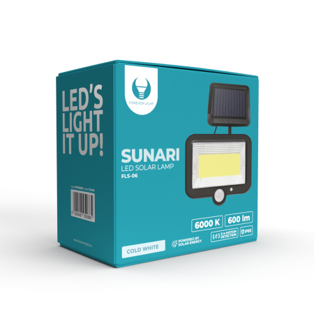 Lampă solară LED Forever Light SUNARI FLS-06 COB PIR 8W 600lm 6000K 1800mAh Li-Ion [2]