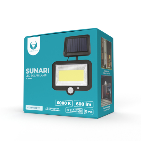 Lampă solară LED Forever Light SUNARI FLS-06 COB PIR 8W 600lm 6000K 1800mAh Li-Ion [3]