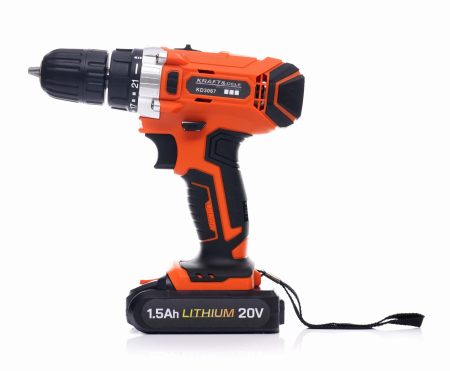 Mașină de găurit cu baterie 20V 2×1.5Ah + biți  KD3067 [8]