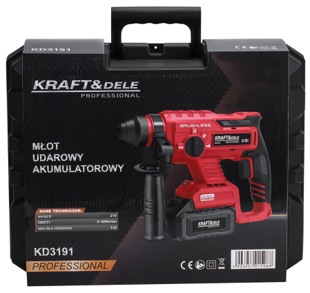 Mașină de găurit cu percuție fără fir 21V 3J FĂRĂ PERII 2 x 4Ah KD3191 [12]