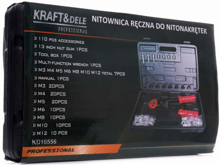 Nituitor manual pentru piulițe nituibile, 110 buc. KD10556 [12]