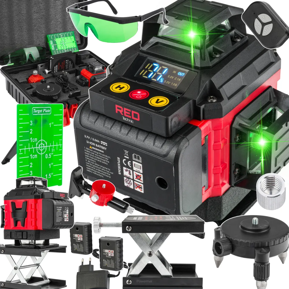 UNELTE SI APARATE DE MASURA - Nivela laser 4D 360, verde, Red Technic RTPLK0036