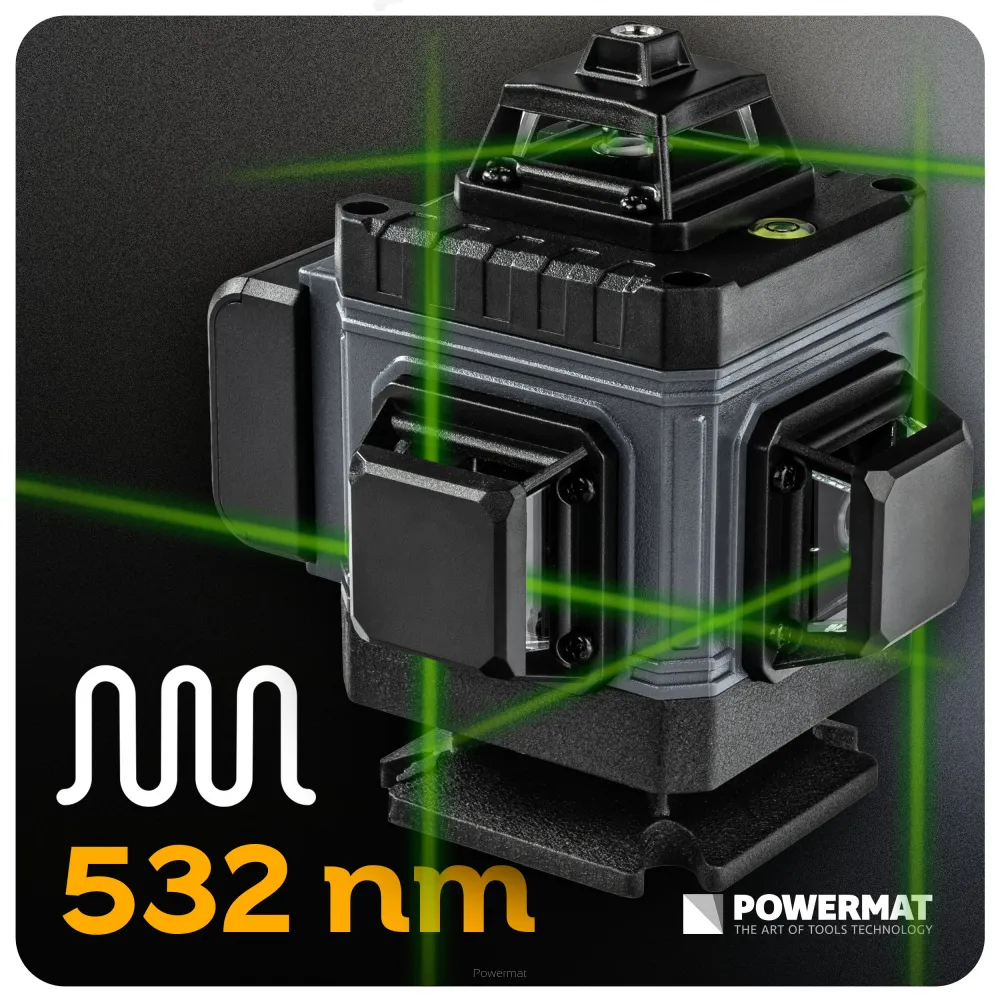 Nivela laser 4D, Powermat, 16 linii, laser verde, 40m, cu acumulator PM-PLK-4DM1 [8]