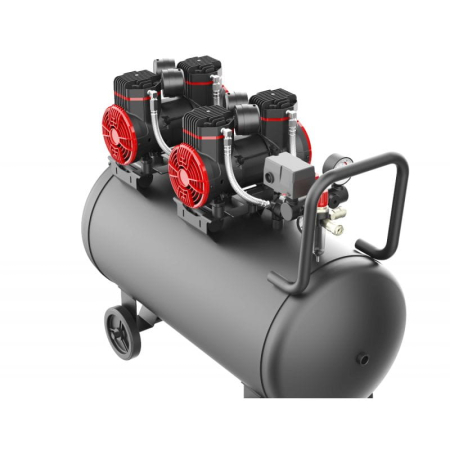 PACHET:COMPRESOR FĂRĂ ULEI 100L KD1392 + Furtun aer compresor retractabil 20m cu bobina rola automata tambur KD1461 + Set kit accesorii pneumatice 8 piese aer comprimat (KD413) [5]