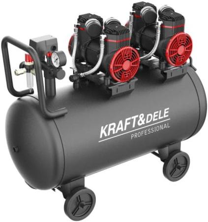 PACHET:COMPRESOR FĂRĂ ULEI 100L KD1392 + Furtun aer compresor retractabil 20m cu bobina rola automata tambur KD1461 + Set kit accesorii pneumatice 8 piese aer comprimat (KD413) [0]