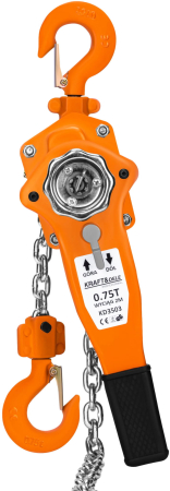 Scule pentru constructii - Palan troliu macara scripete manual 750kg cu parghie si lant 2m (KD3503)