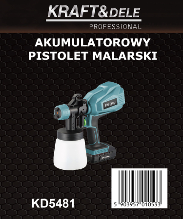 Pistol aparat masina vopsit pe baterie 21V stropit vas rezervor 800ml (KD5481) [1]