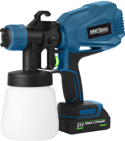 Unelte de vopsit și tencuit - Pistol aparat masina vopsit pe baterie 21V stropit vas rezervor 800ml (KD5481)