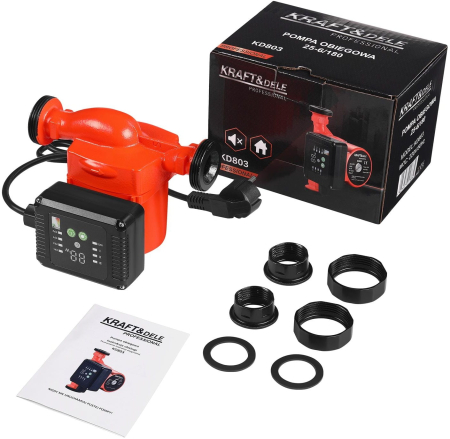 Pompe si motopompe - Pompa de recirculare KraftProfesional KD803, 230V, debit maxim 100 l/min, montaj 180 mm, fontă