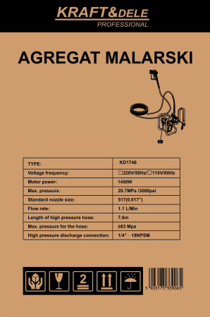 Pompa pentru zugravit/vopsit, 1450W, KD1746, Kraft&Dele [19]