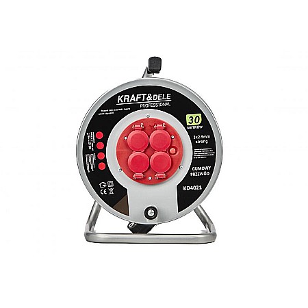 Cablu prelungitor electric pe tambur, pentru exterior, 30m, 3 X 2.5mm [8]